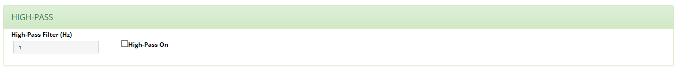 3c- My Instruments - Instrument Config - High-Pass Filter section
