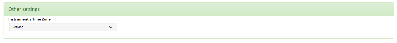 3g- My Instruments - Instrument Config - Other settings section