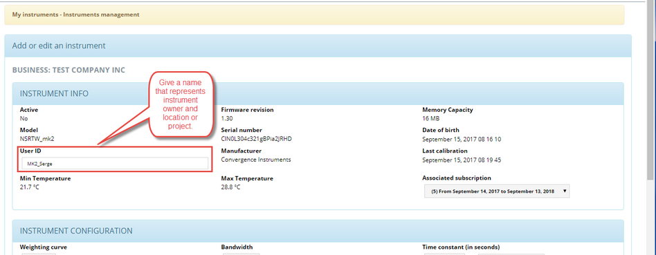 (5) cidatasolutions - Instrument config - User ID field